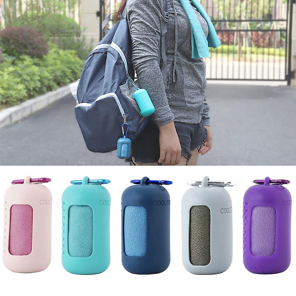 Portable Mini Sports Face and Hand Towel – Quick-Dry with Convenient Silicone Case