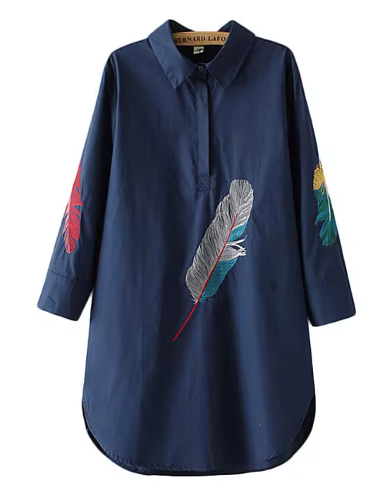Elegant and modern women's blouse with a mid-length design