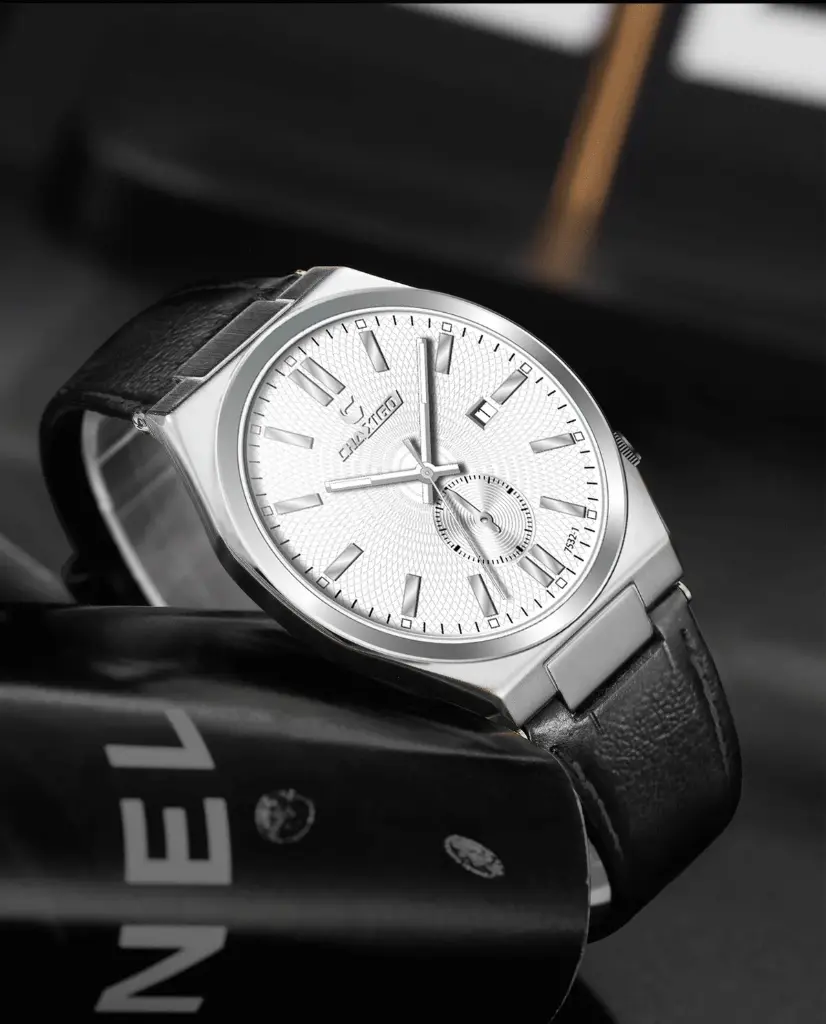 Men's Stainless Steel Quartz Watch – Waterproof, Luminous, with Calendar