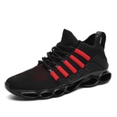 Men’s athletic shoes featuring woven mesh and a modern design