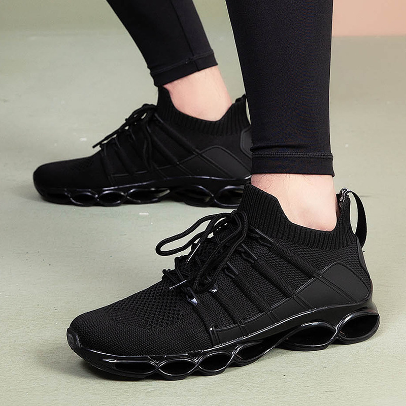Men’s athletic shoes featuring woven mesh and a modern design