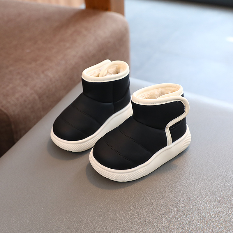 Winter Solid Color Children's Shoes Plus Velvet Snow Boots