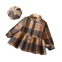Girls Fashion Woolen Plaid Dress Children's