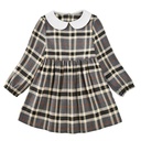 Girls' New Western Style Plaid Autumn Princess Dress