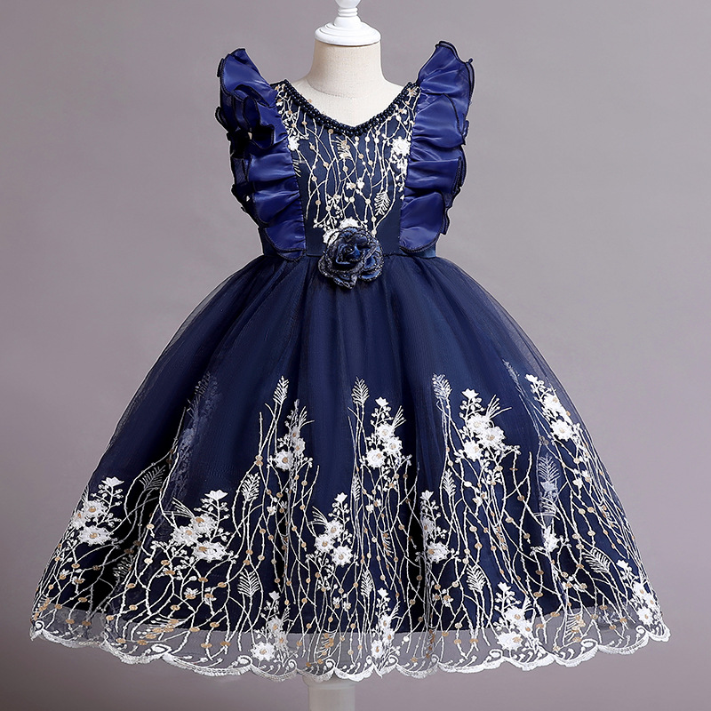Embroidered Little Flowers Girls Dress Princess Dress