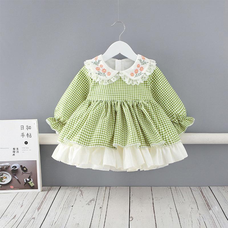 Girls Dress Casual Pastoral Style Children Long Sleeve Princess 