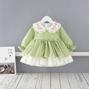 Girls Dress Casual Pastoral Style Children Long Sleeve Princess 