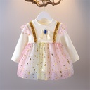 An elegant lace dress for little girls, featuring a refined autumn design that combines delicacy and sophistication 