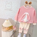 Baby Girl Cute Ears Sweater Cartoon Long Sleeve Leggings Suit