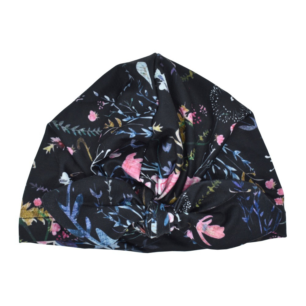 Children Knot Baby Hat Printed Rabbit Ear Cap