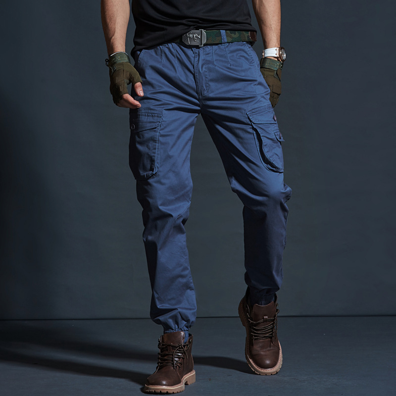 Multi Pocket Leggings Trendy Men's Slim Leggings Men's Casual Pants