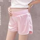 Women's low-rise maternity shorts with a flexible and comfortable design, perfect for pregnant women
