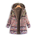 Mid-length printed padded coat