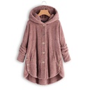 European and American button hooded plush top