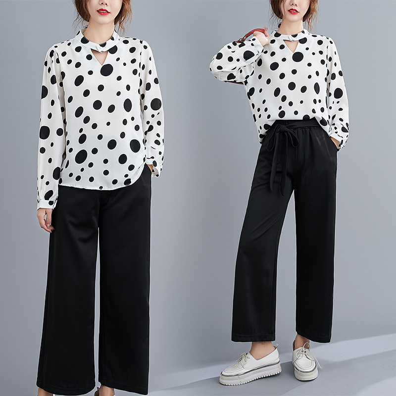 Women Loose Small Shirt Casual Pants Two-Piece Suit