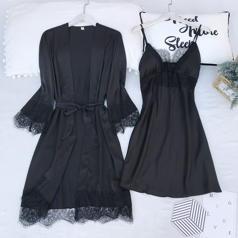 Spring and summer ice silk women's pajamas