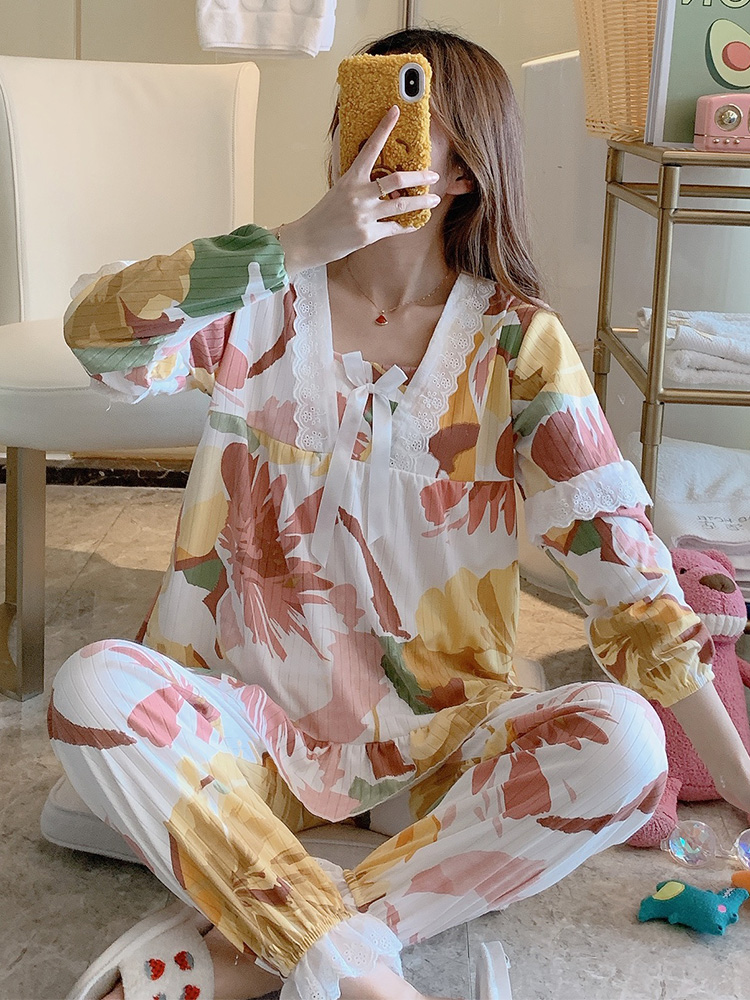 Cotton baggy cute pajamas suit