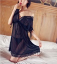 European and American foreign trade sexy large size lady''s sexy underwear deep V lace extreme temptation short skirt large size uniform temptation