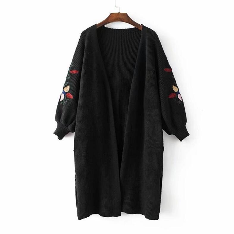 Women's embroidered cardigan sweater