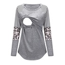 European and American women's new maternity long sleeve breastfeeding T-shirt
