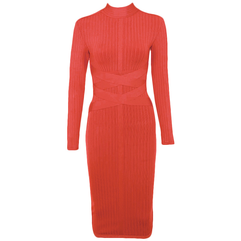 Round neck long sleeve dress