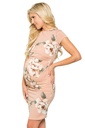 Pleated printed maternity dress