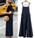 Simple suspender jumpsuit