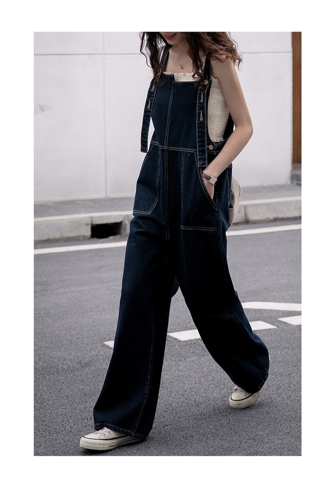 Retro denim overalls