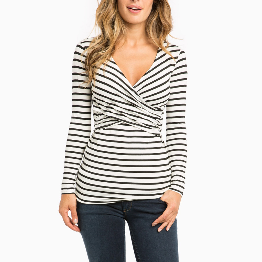 Long-sleeved breastfeeding tops