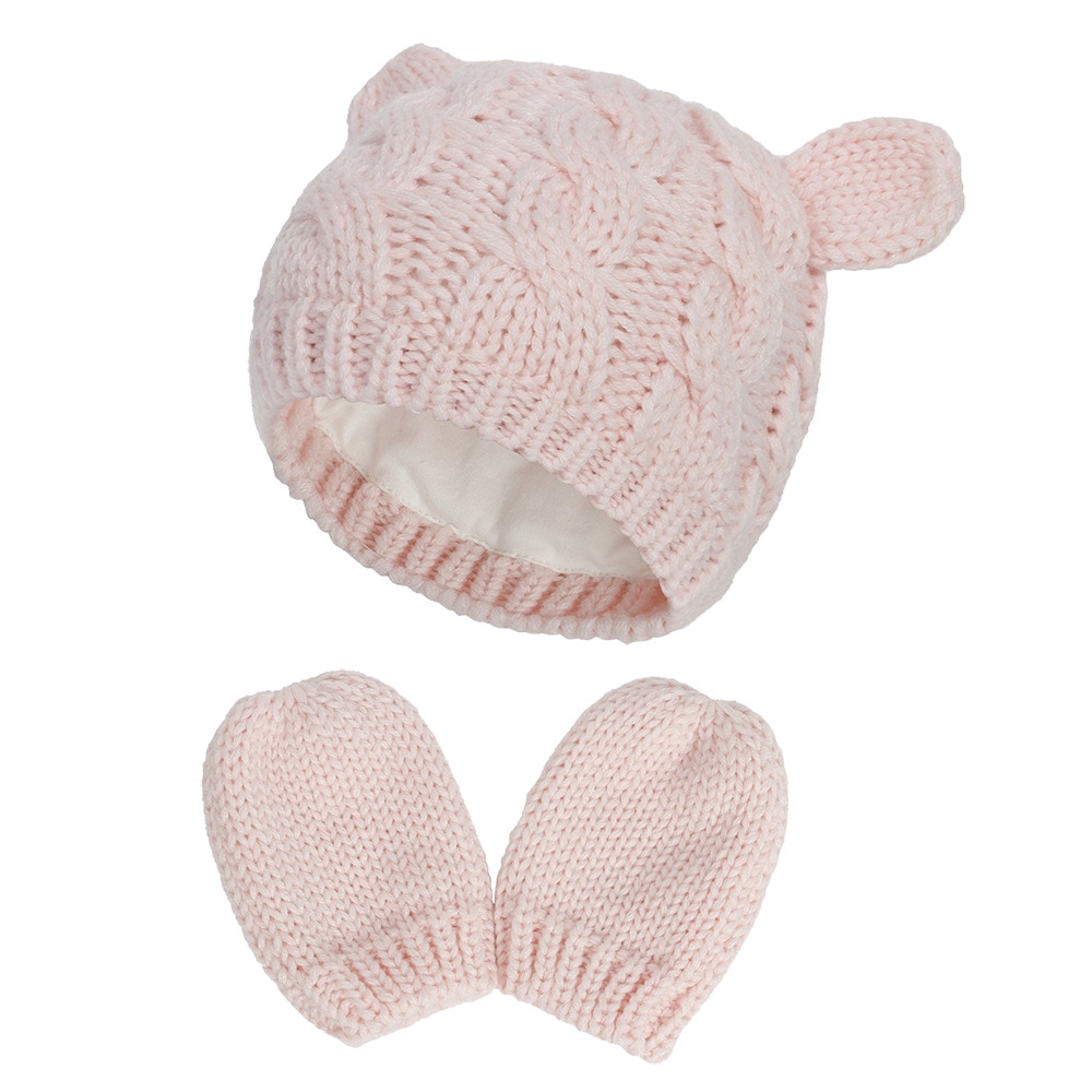 Baby knitted hat with small ears