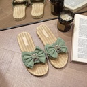 Women's Fashion Non-slip Deodorant Square Diamond Bow Slippers