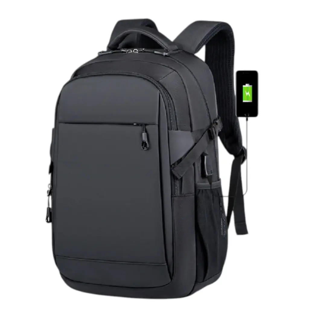 Fashion Men's Black Double-shoulder Backpack