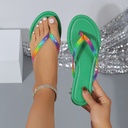 Mirror Rainbow Flip-flops Beach Vacation Flat Bottom Sandals
