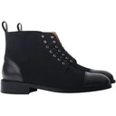 Flat Bottom Wedge Pointed Toe Combined Fabric Thin Belt Men's Short Boots