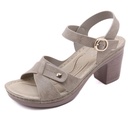 Women's Metal Buckle Stitching Buckle Chunky Heel Comfortable Plus Size Sandals