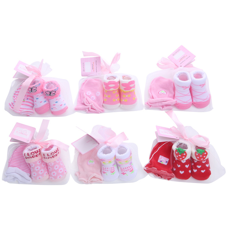 Cute Cartoon Striped Baby Socks Set
