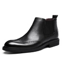 Autumn And Winter Leather Martin Boots Men's Block Carving