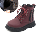 Children Plus Fleece Martin Boots British Style Warm Small Leather Shoes