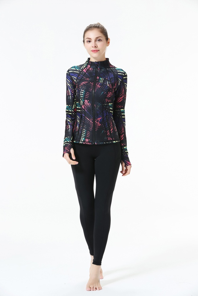 Sports Yoga Workout Clothes Top Long Sleeve Women Cardigan Jacket