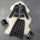 Winter Women's Long-sleeved Single-breasted Plaid Jacket