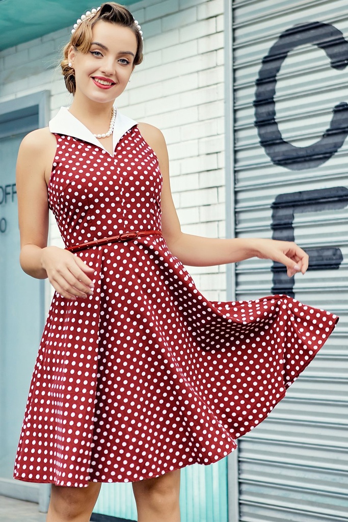 Retro Polka Dot Temperament Was Thin Dress