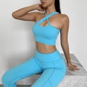 Slant Shoulder Pants Sports Fitness Yoga Set