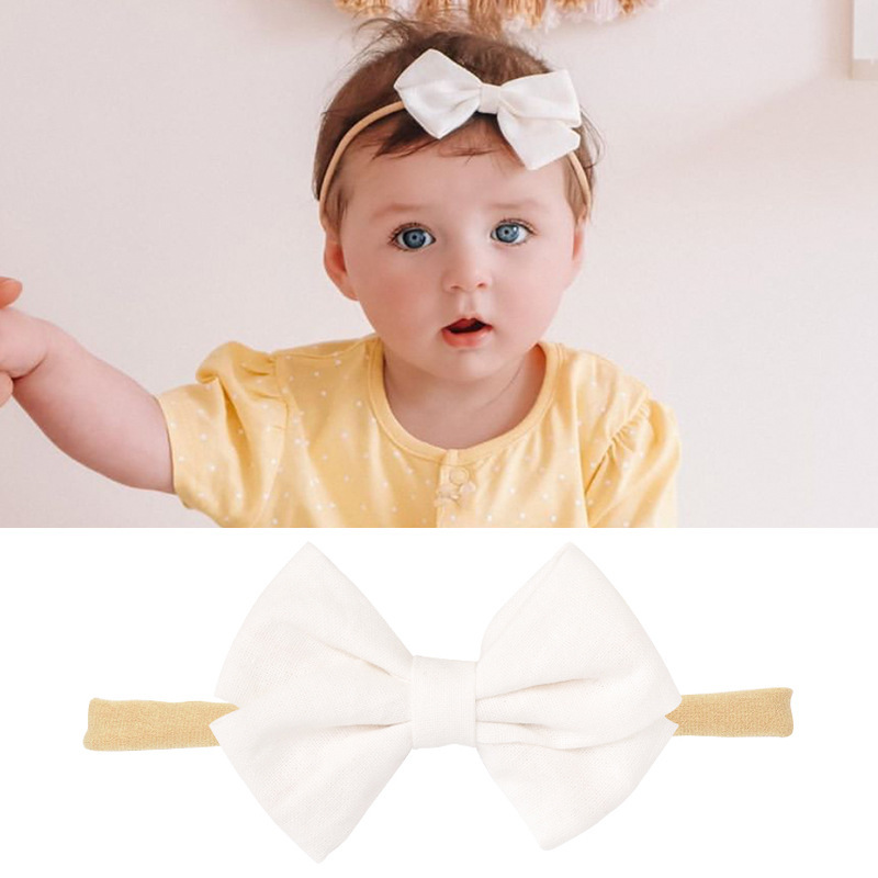 Baby Nylon Headband Set Bow Cotton And Linen Headband