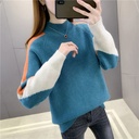 Contrast Color Beautiful Knitted Bottoming Shirt For Women