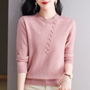 Long Sleeve Knitted Button Top Bottoming Shirt