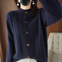 Loose Lapel Thick Twisted Short Knitted Cardigan Sweater