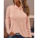 Long Sleeve Hooded Drawstring Pullover Sweater Top