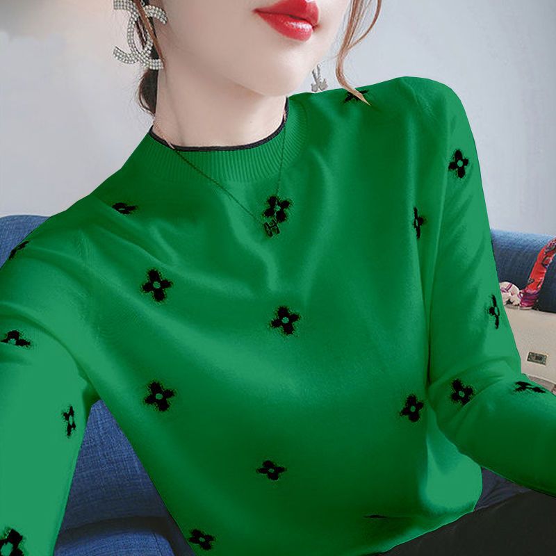 Slim Fit Plus Size Bottoming Shirt Korean Style Long Sleeve Knitted
