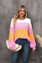 Stitching Contrast Color Large Size Loose Pullover Sweater