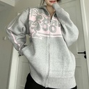 Street Rabbit Cardigan Polo Neck Sweater Female Autumn And Winter